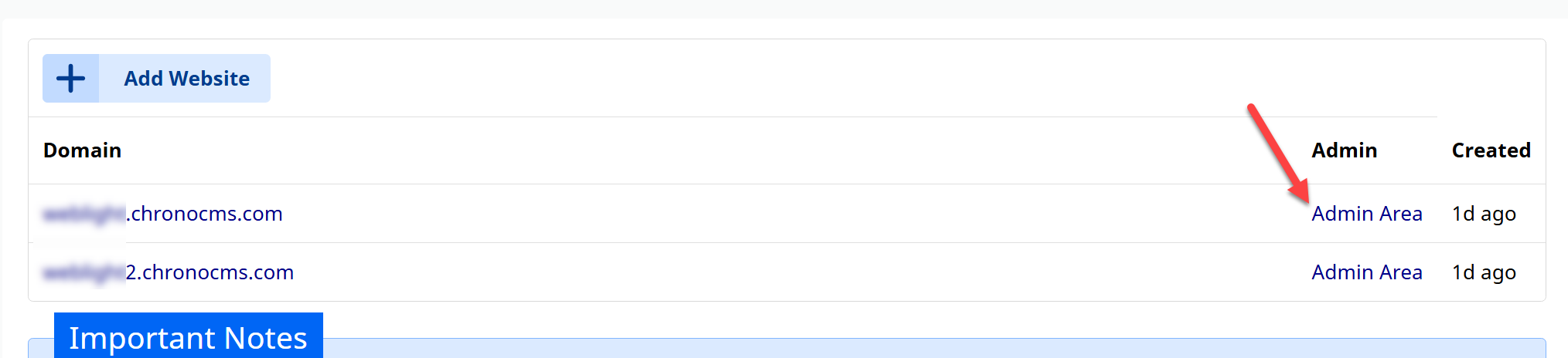 How to setup your ChronoCMS website image 1
